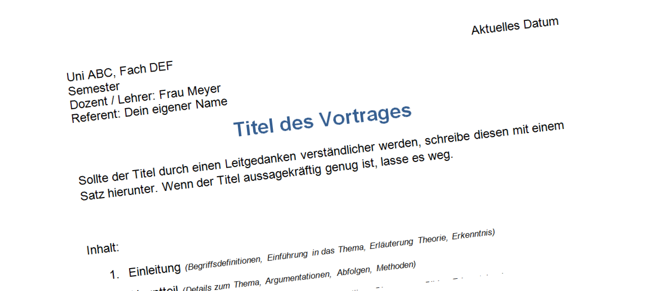 Handout Tipps Zum Aufbau Beispiele Und Muster Prasentationstipps De